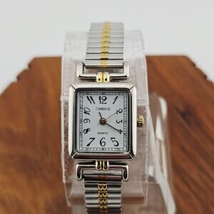 Carriage Women's Two Tone Stretch Band Pull On Watch Simple Classic Everyday